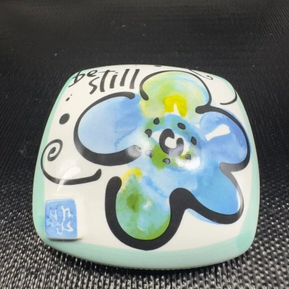 Kathy Davis For Demdaco Be Still Ceramic‎ Wall Plaque Hanging Figurine Pottery